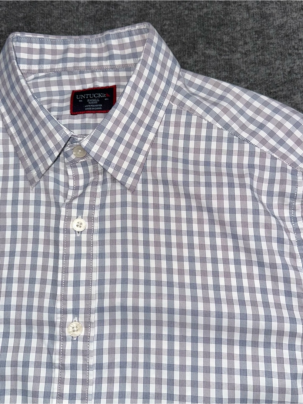 UNTUCKit Duras Slim Fit Button Down Shirt Plaid Men's Small Performance - Picture 2 of 6